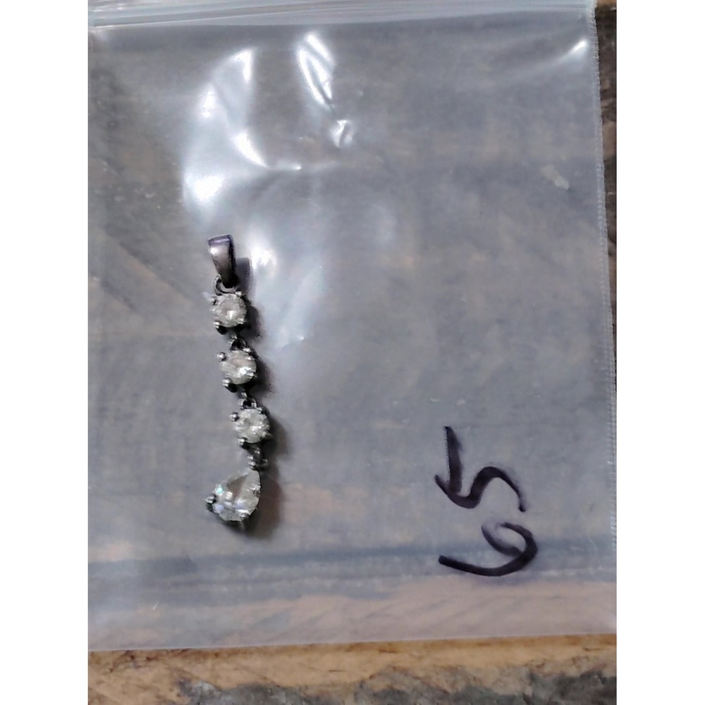 AJ Valenci 925 Sterling Silver Cubic Zirconia Articulated Pear Drop Pendant